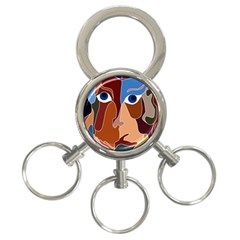 Abstract God 3-ring Key Chain by AlfredFoxArt