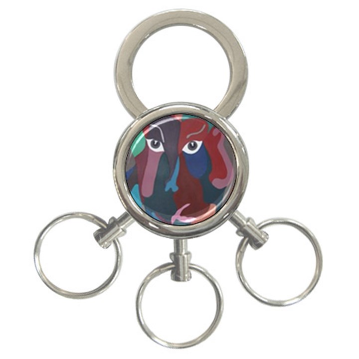 Abstract God Pastel 3-Ring Key Chain