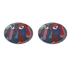 Abstract God Pastel Cufflinks (oval) by AlfredFoxArt