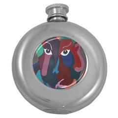 Abstract God Pastel Hip Flask (round) by AlfredFoxArt