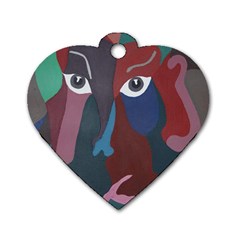 Abstract God Pastel Dog Tag Heart (two Sided) by AlfredFoxArt