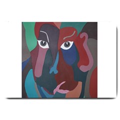 Abstract God Pastel Large Door Mat by AlfredFoxArt