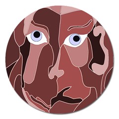 Abstract God Lilac Magnet 5  (round) by AlfredFoxArt