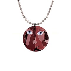 Abstract God Lilac Button Necklace by AlfredFoxArt