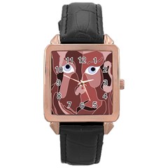 Abstract God Lilac Rose Gold Leather Watch  by AlfredFoxArt