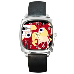 Soul Man Square Leather Watch by AlfredFoxArt