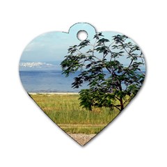 Sea Of Galilee Dog Tag Heart (two Sided) by AlfredFoxArt