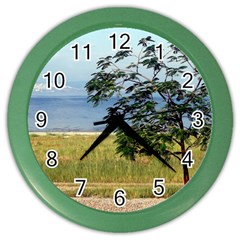 Sea Of Galilee Wall Clock (color) by AlfredFoxArt