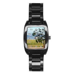 Sea Of Galilee Stainless Steel Barrel Watch