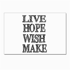 Live Hope Wish Make Postcard 4 x 6  (10 Pack) by AlfredFoxArt