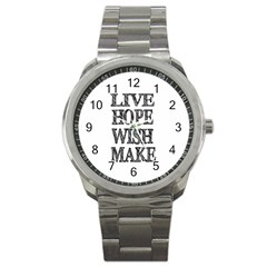 Live Hope Wish Make Sport Metal Watch