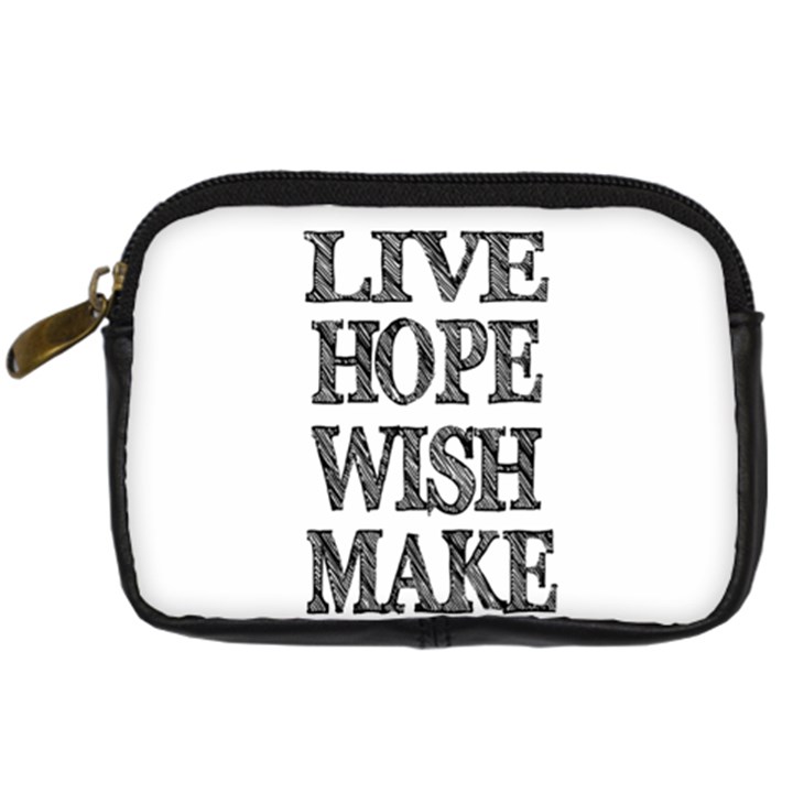 Live Hope Wish Make Digital Camera Leather Case