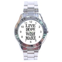 Live Hope Wish Make Stainless Steel Watch by AlfredFoxArt