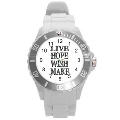 Live Hope Wish Make Plastic Sport Watch (large)