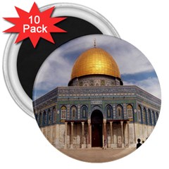 The Dome Of The Rock  3  Button Magnet (10 Pack)