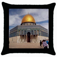 The Dome Of The Rock  Black Throw Pillow Case