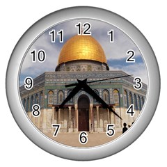 The Dome Of The Rock  Wall Clock (silver) by AlfredFoxArt