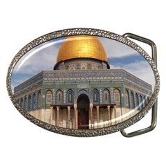 The Dome Of The Rock  Belt Buckle (oval) by AlfredFoxArt