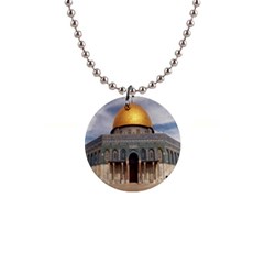 The Dome Of The Rock  Button Necklace by AlfredFoxArt