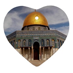 The Dome Of The Rock  Heart Ornament (two Sides) by AlfredFoxArt