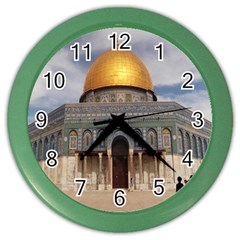 The Dome Of The Rock  Wall Clock (color) by AlfredFoxArt