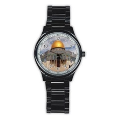 The Dome Of The Rock  Sport Metal Watch (black) by AlfredFoxArt