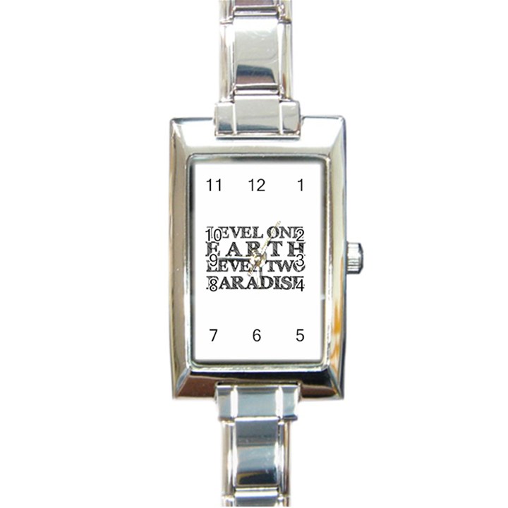 Level One Earth Rectangular Italian Charm Watch