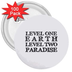 Level One Earth 3  Button (100 Pack)