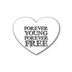 Forever Young Drink Coasters 4 Pack (heart) 