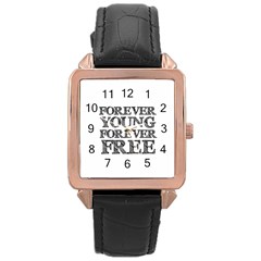 Forever Young Rose Gold Leather Watch 