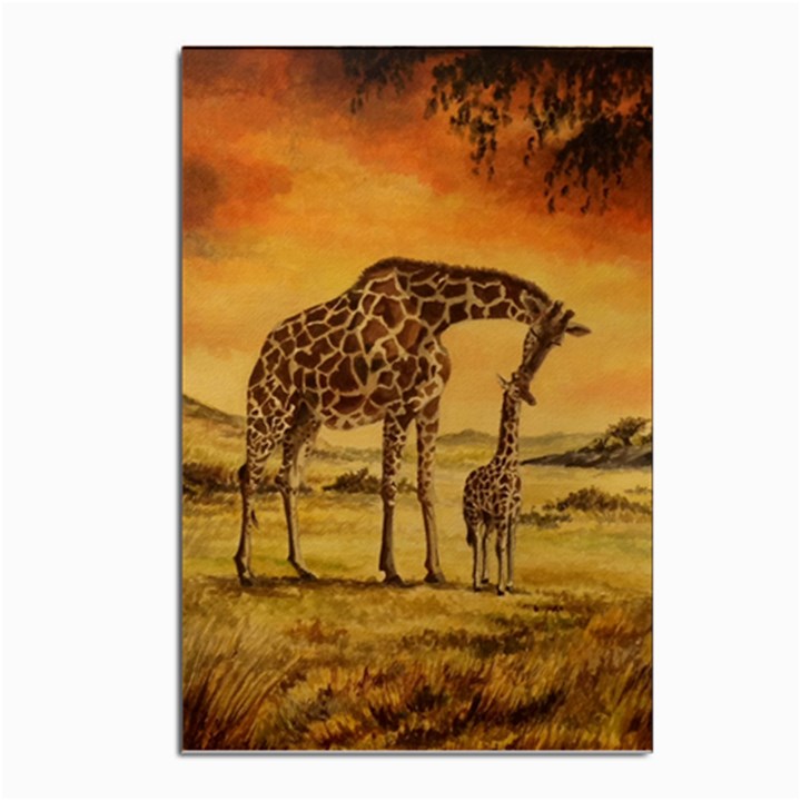 Giraffe Mother & Baby Postcards 5  x 7  (10 Pack)