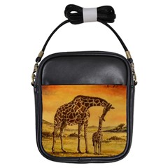 Giraffe Mother & Baby Girl s Sling Bag