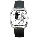 A Swordsman s Honor Square Leather Watch Front