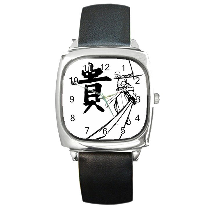 A Swordsman s Honor Square Leather Watch