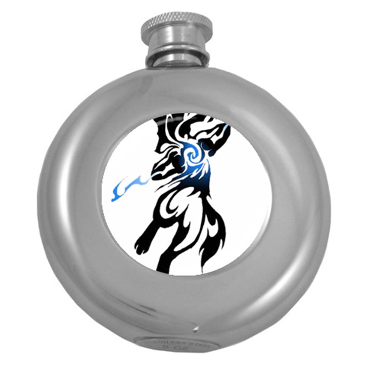 Alpha Dog Hip Flask (Round)