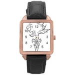 Maybe I m a lion Rose Gold Leather Watch  Front