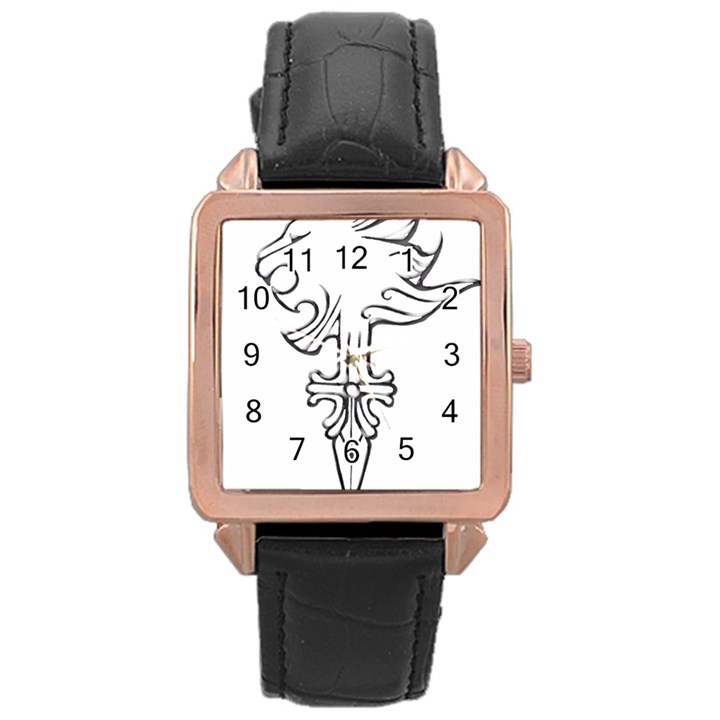 Maybe I m a lion Rose Gold Leather Watch 