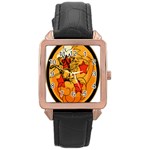 The Search Continues Rose Gold Leather Watch  Front