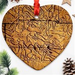 Ancient Egypt Mural 12aug 2014 Heart Ornament Front