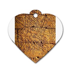 Ancient Egypt Mural 12aug 2014 Dog Tag Heart (two Sided)