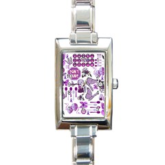 Fms Mash Up Rectangular Italian Charm Watch