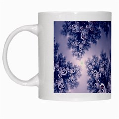 Pink And Blue Morning Frost Fractal White Coffee Mug by Artist4God