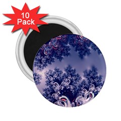 Pink And Blue Morning Frost Fractal 2 25  Button Magnet (10 Pack)