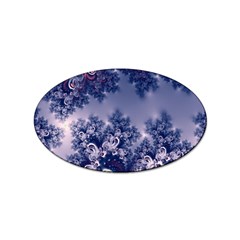 Pink And Blue Morning Frost Fractal Sticker (oval) by Artist4God