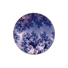 Pink And Blue Morning Frost Fractal Magnet 3  (round)