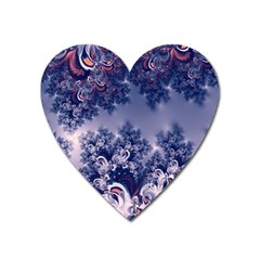 Pink And Blue Morning Frost Fractal Magnet (heart)