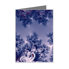 Pink And Blue Morning Frost Fractal Mini Greeting Card by Artist4God