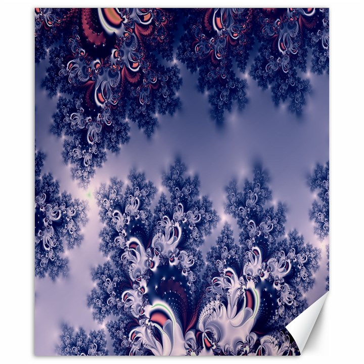 Pink and Blue Morning Frost Fractal Canvas 20  x 24  (Unframed)