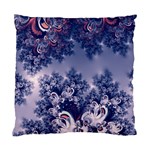 Pink and Blue Morning Frost Fractal Cushion Case (Two Sided)  Front