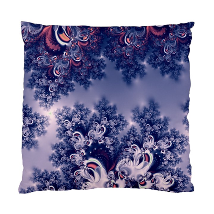 Pink and Blue Morning Frost Fractal Cushion Case (Two Sided) 